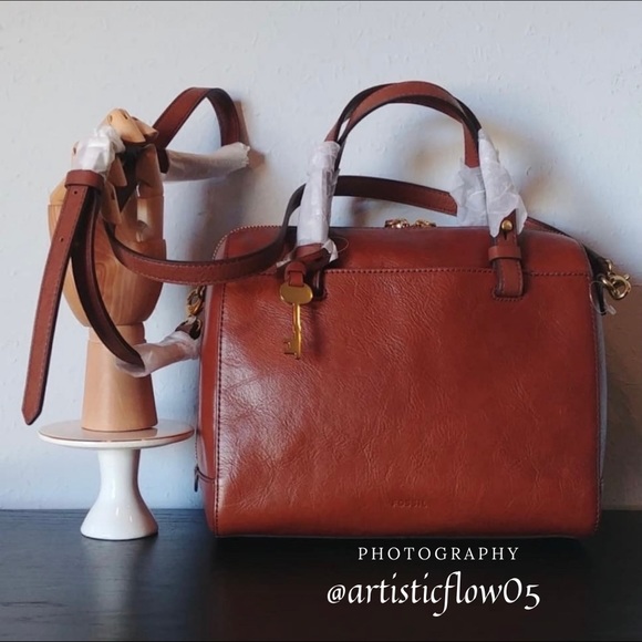 NEW!! Fossil Rachel Satchel in Brown Leather - Picture 2 of 6